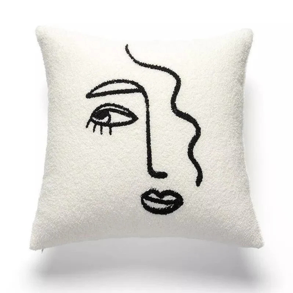 Artistic Abstract Face Cushion Cover