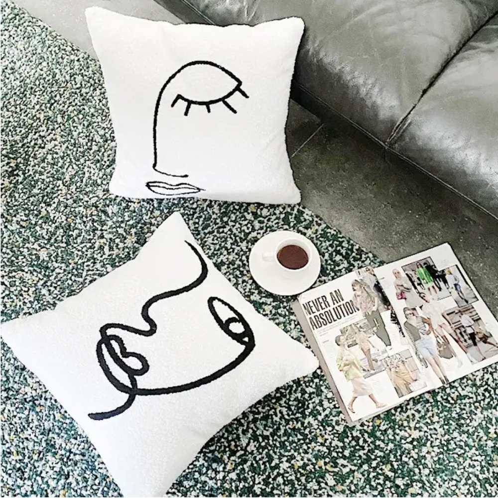 Artistic Abstract Face Cushion Cover