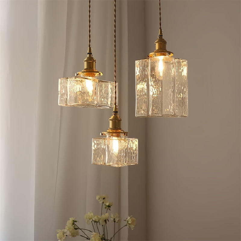 VintageLuxe - Retro Hammered Glass Pendant Light