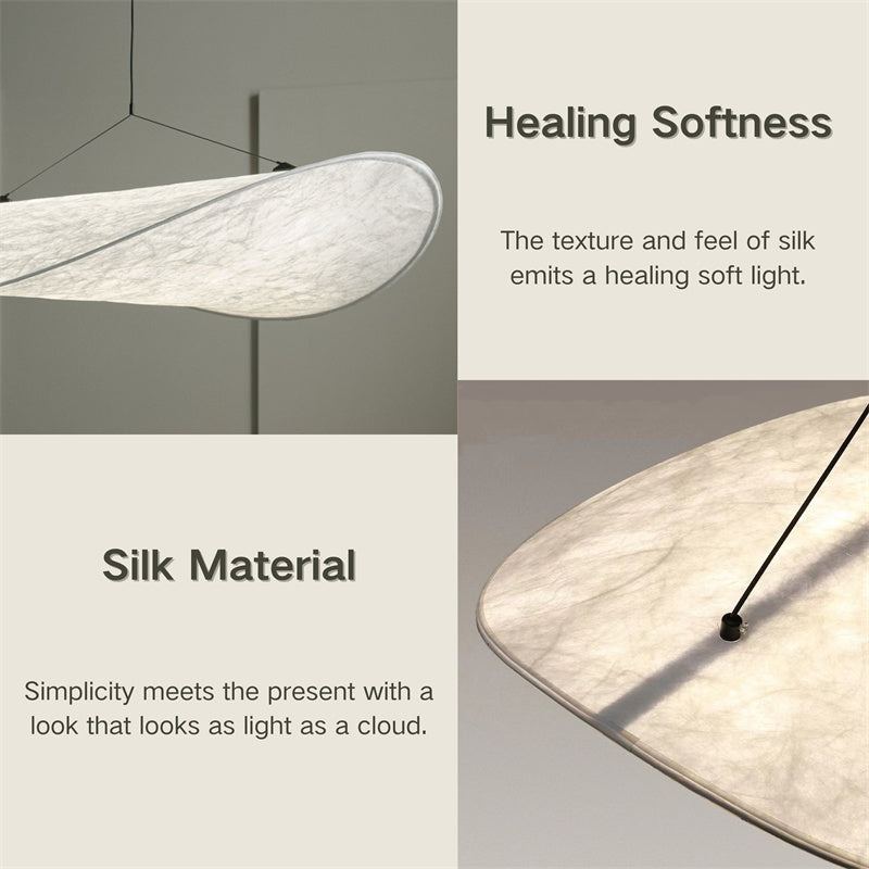 Elegant Silk Pendant Chandelier with Fabric Shade
