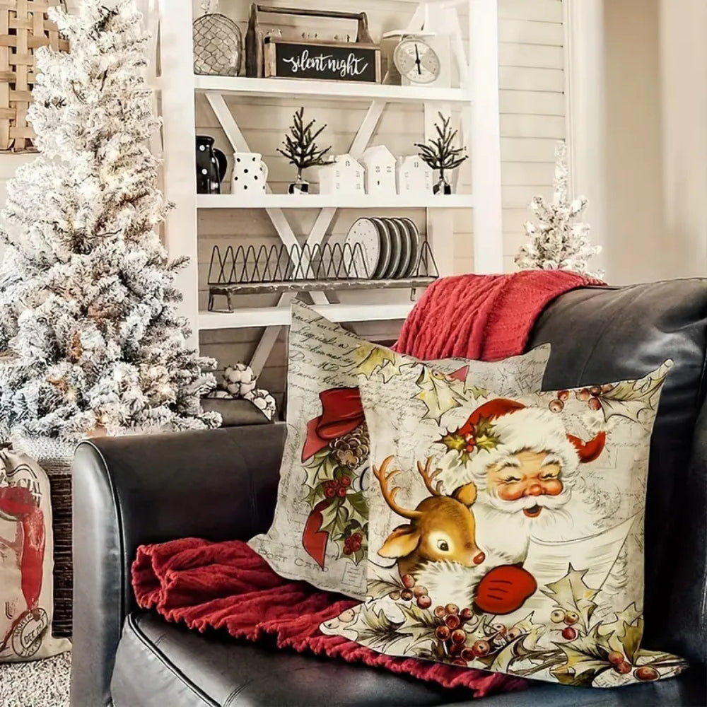 Santa's Charm Vintage Cushion Cover