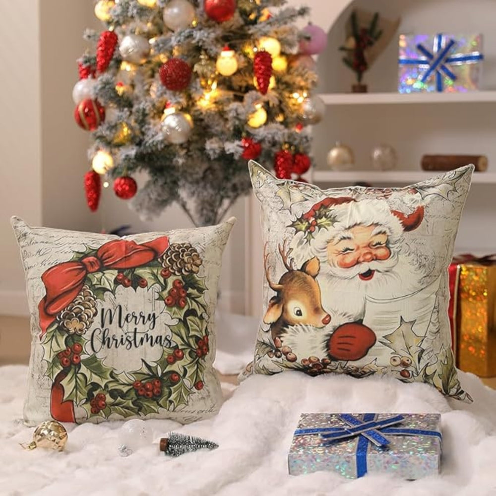 Santa's Charm Vintage Cushion Cover