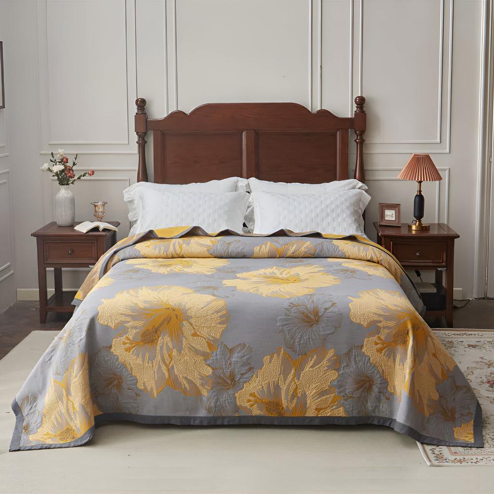 Reversible Floral Bamboo Fiber Blanket