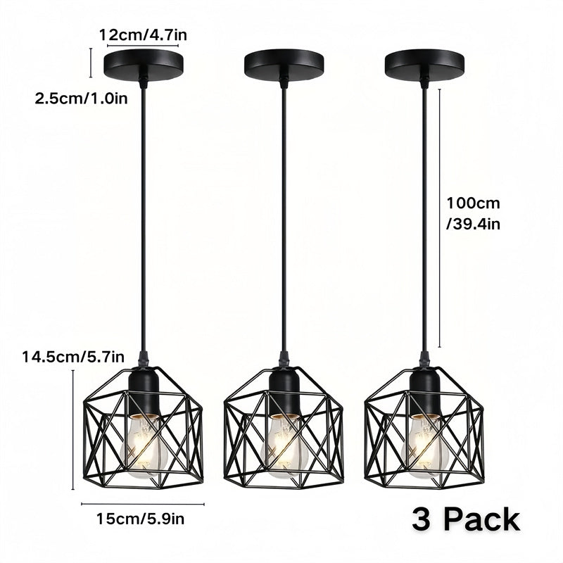 Industrial Vintage Cage Pendant Light